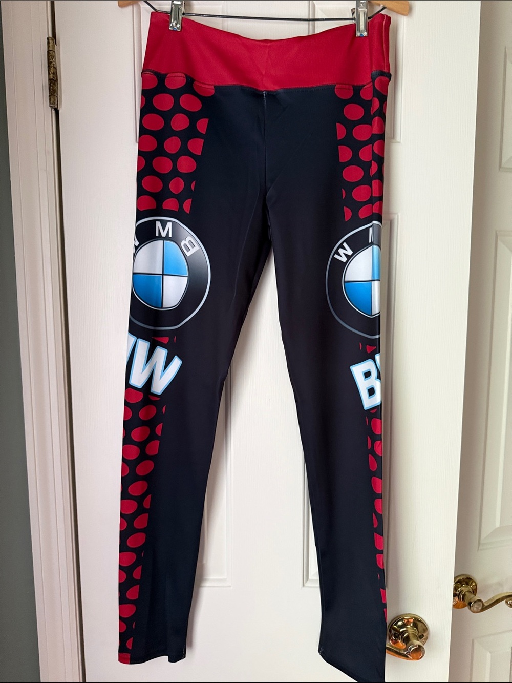 BMW Black and Red Logo Performance Leggings for Kids